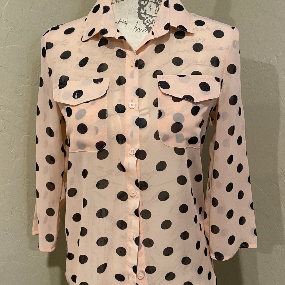 Women’s polka dot shirt size Small - Picture 3 of 7